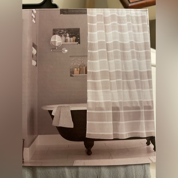 Threshold Shower Curtain Gray Seeesucker 72”x72” Target - Picture 3 of 4